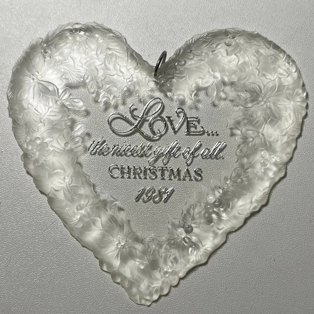1981 Hallmark Holiday‎ Highlights Acrylic Christmas Ornament The Gift of Love